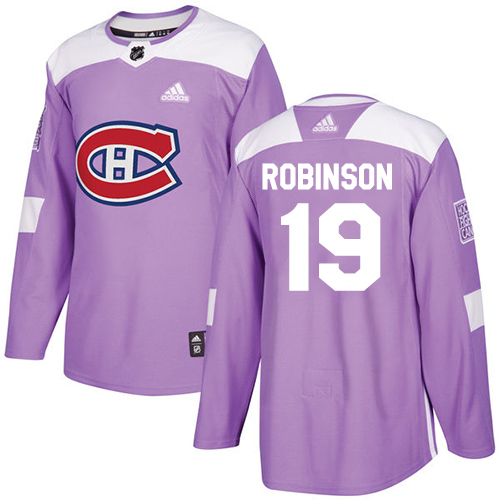 Adidas Canadiens #19 Larry Robinson Purple Authentic Fights Cancer Stitched NHL Jersey - Click Image to Close